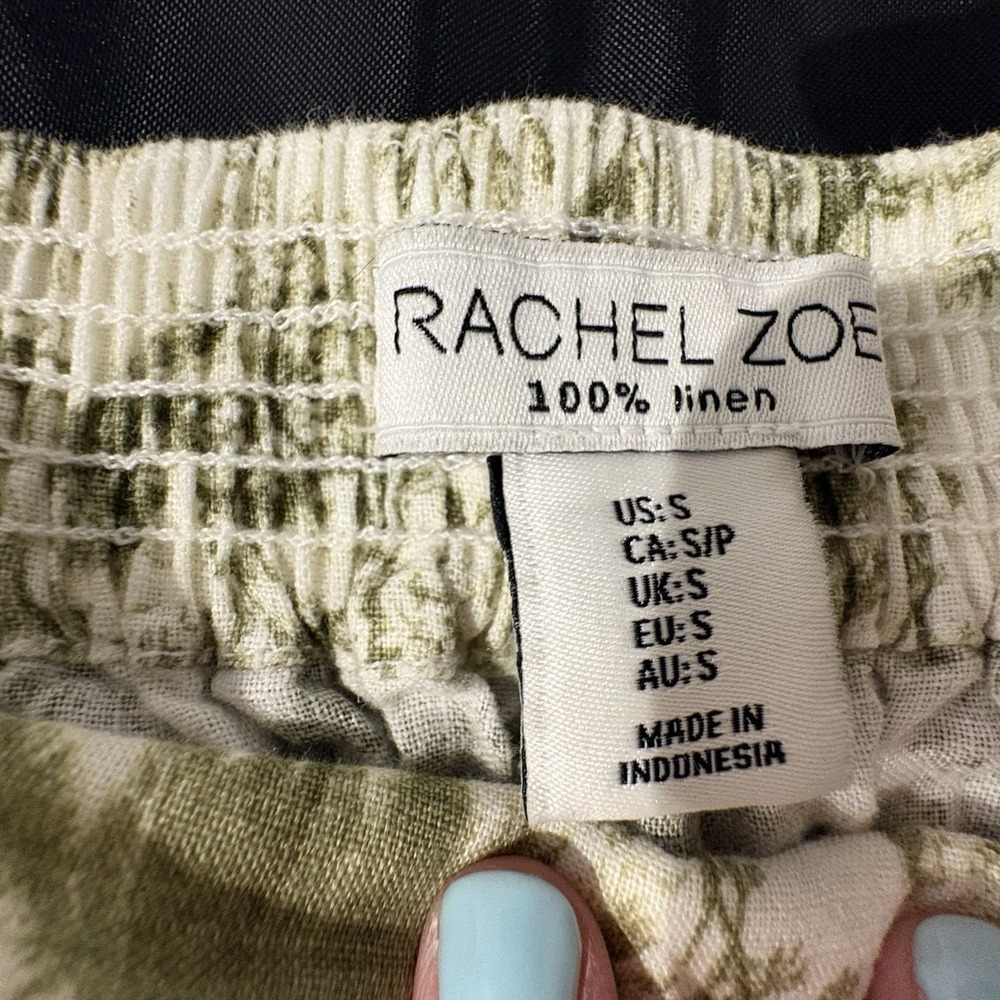 ♾️Rachel Zoe 100% Linen Wide Leg Pants Small Jungle Toile Tiger Print Resort♾️ - Picture 5 of 8
